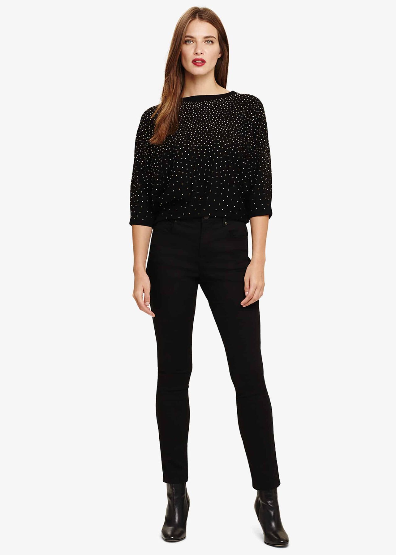 Becca Scattered Stud Knitted Top