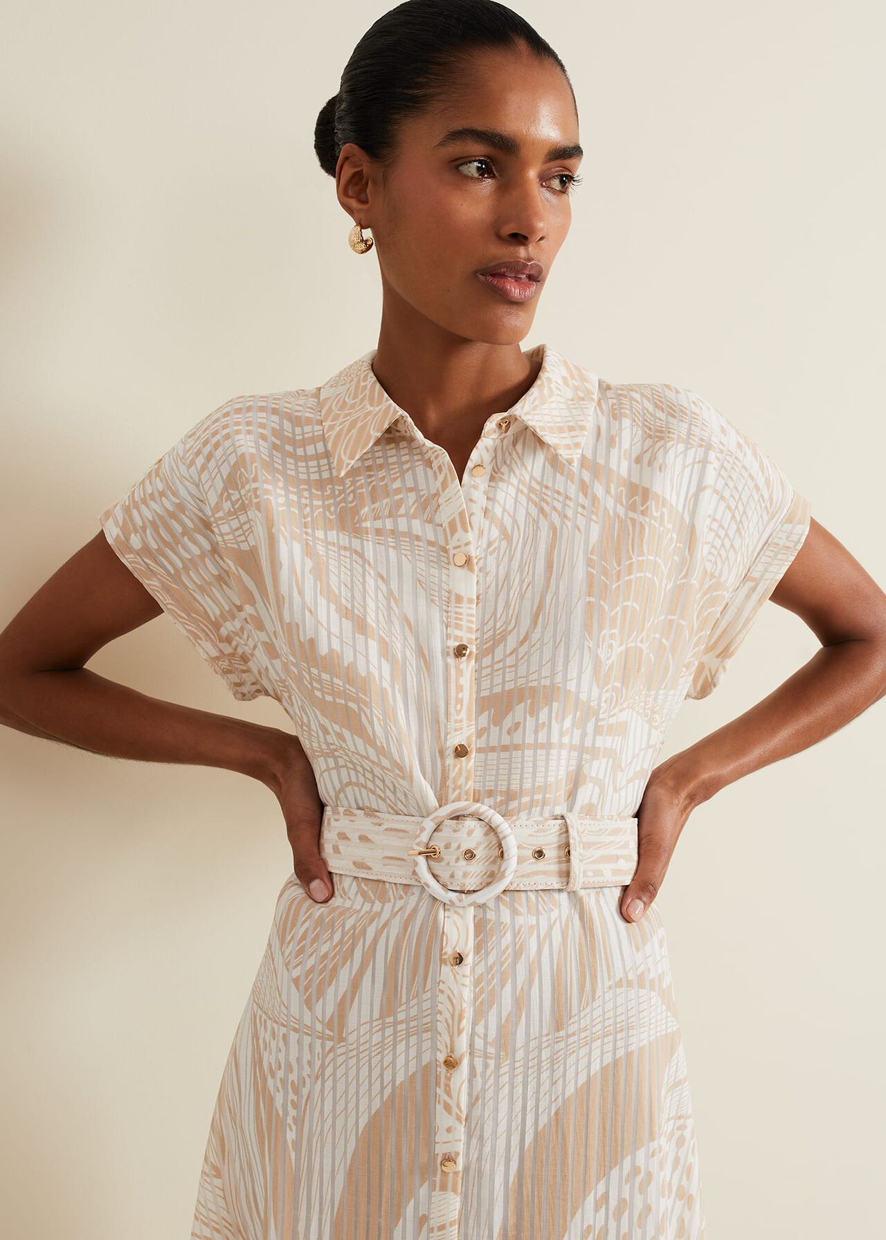 Mandi Abstract Stripe Shirt Dress