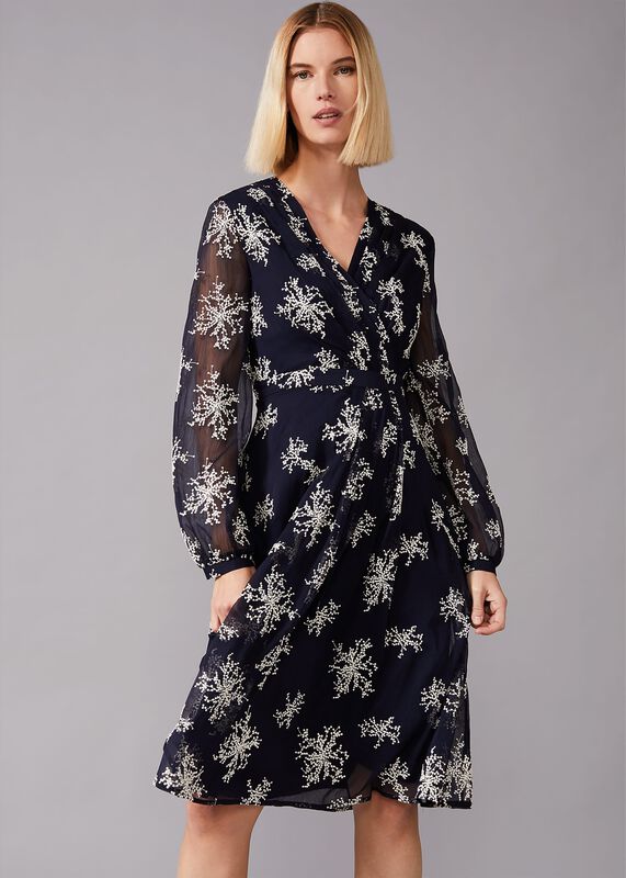 Nicki Embroidered Sprig Tea Dress