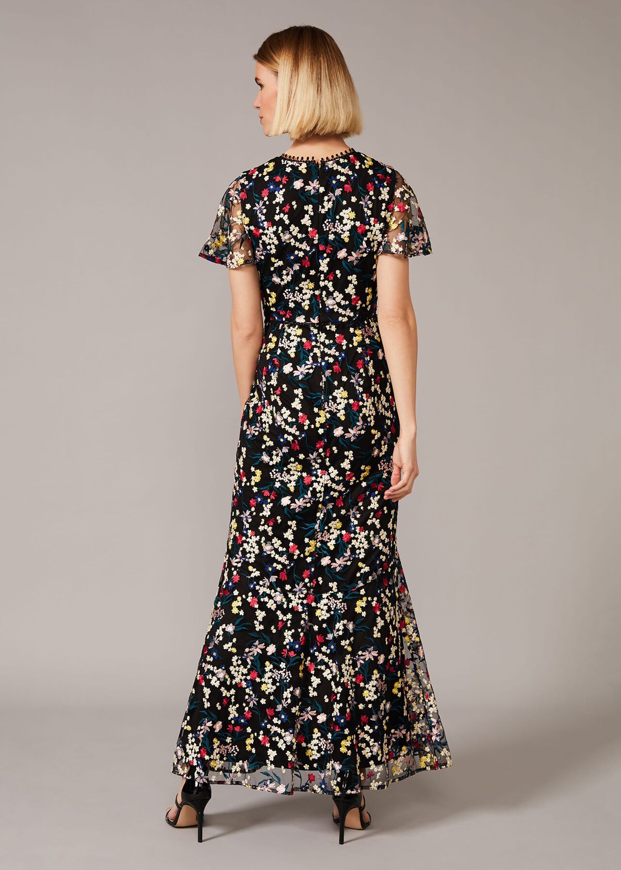 Daiva Embroidered Fishtail Dress