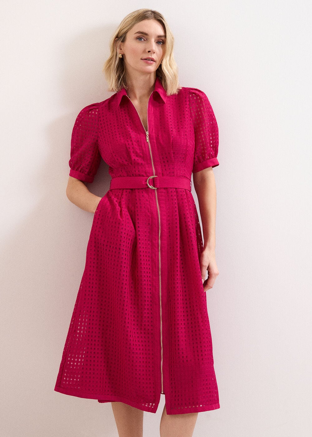 Petite Carey Zip Shirt Midi Dress