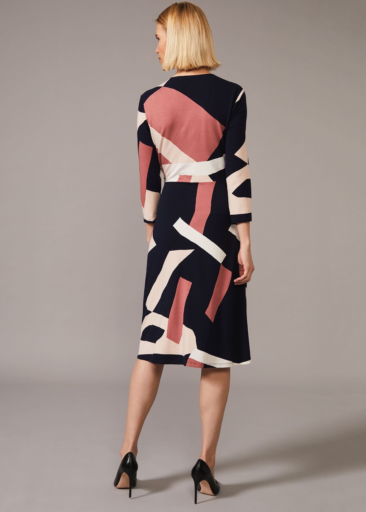 Nelly Abstract Print Wrap Dress