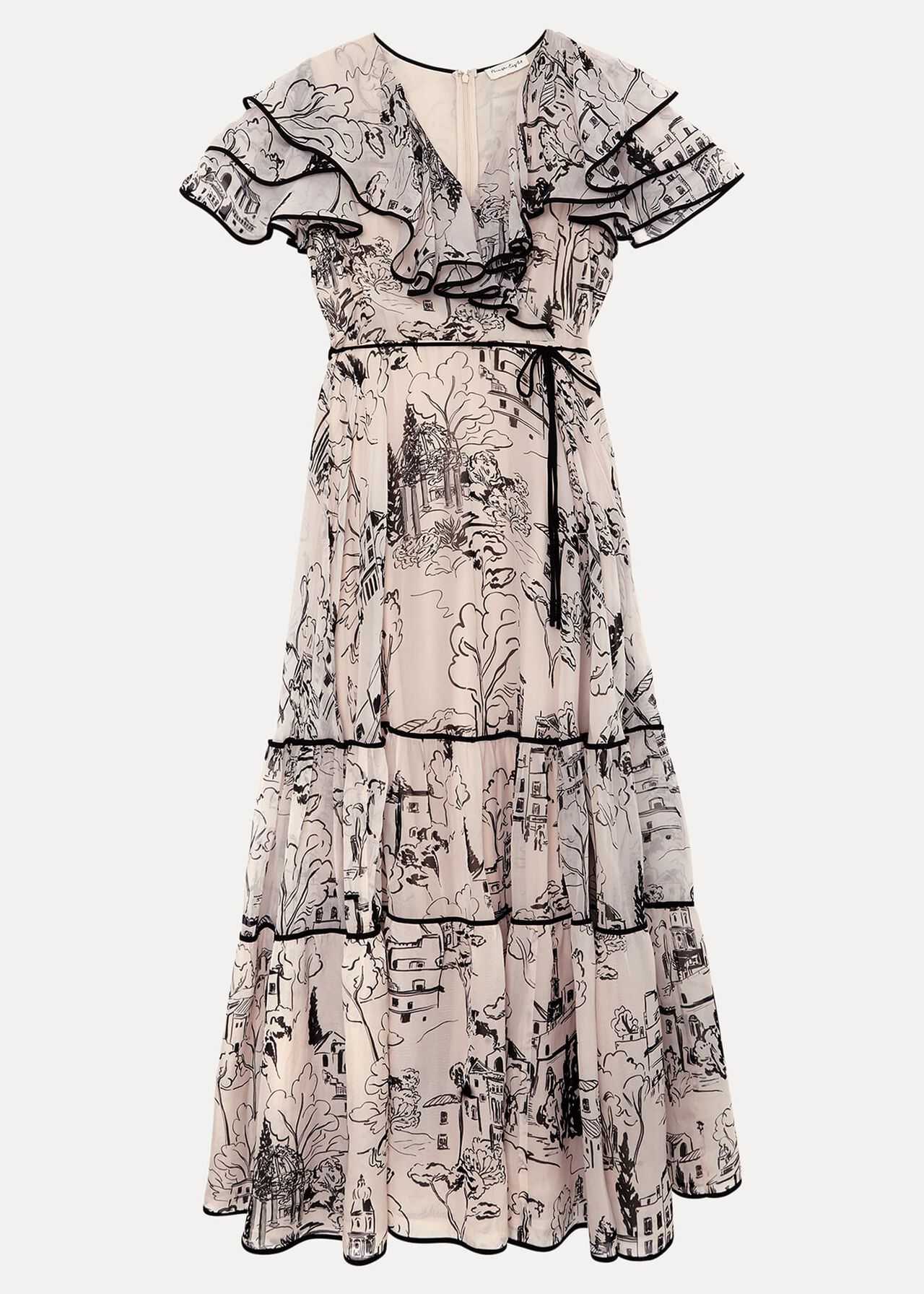 Arlette Sketch Print Maxi Dress
