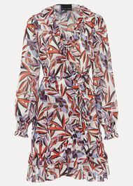 Melinda Leaf Print Mini Dress