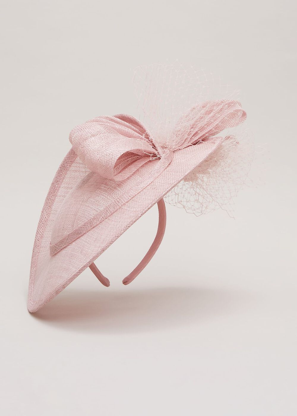 Pale Pink Twist Back Fascinator with Bow | Phase Eight UK