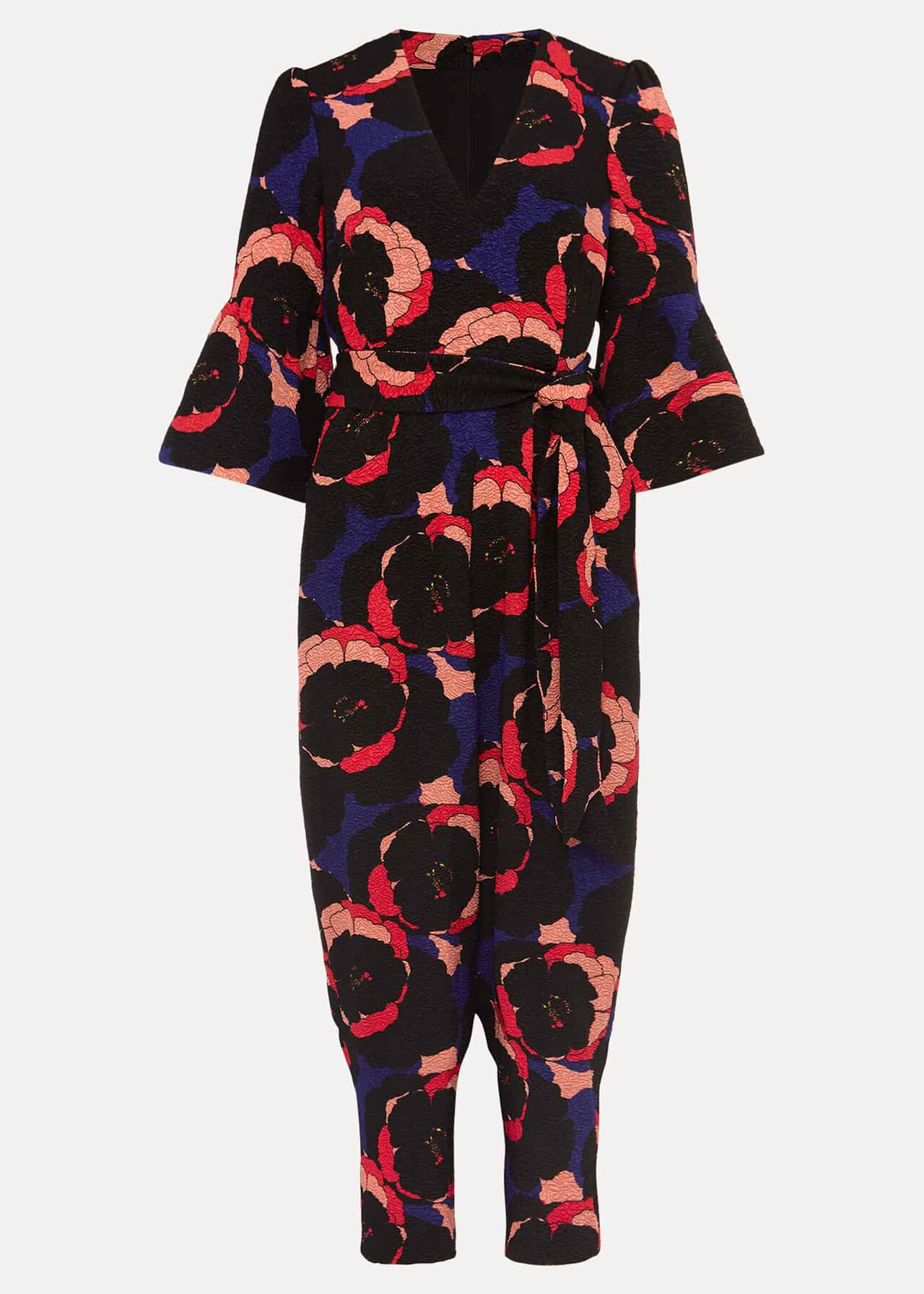 Darcey Floral Textured Tapered Jumpsuit