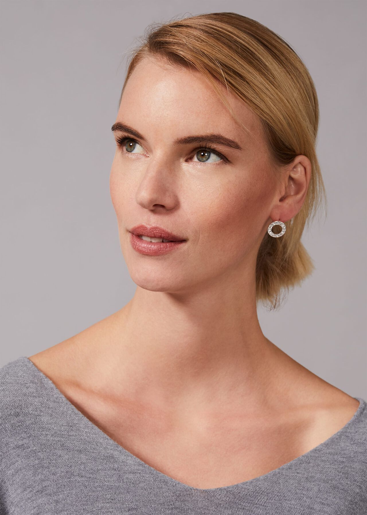 Cherie Circle Sparkle Earrings