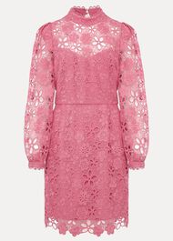 Doris Guipure Lace Highneck Dress