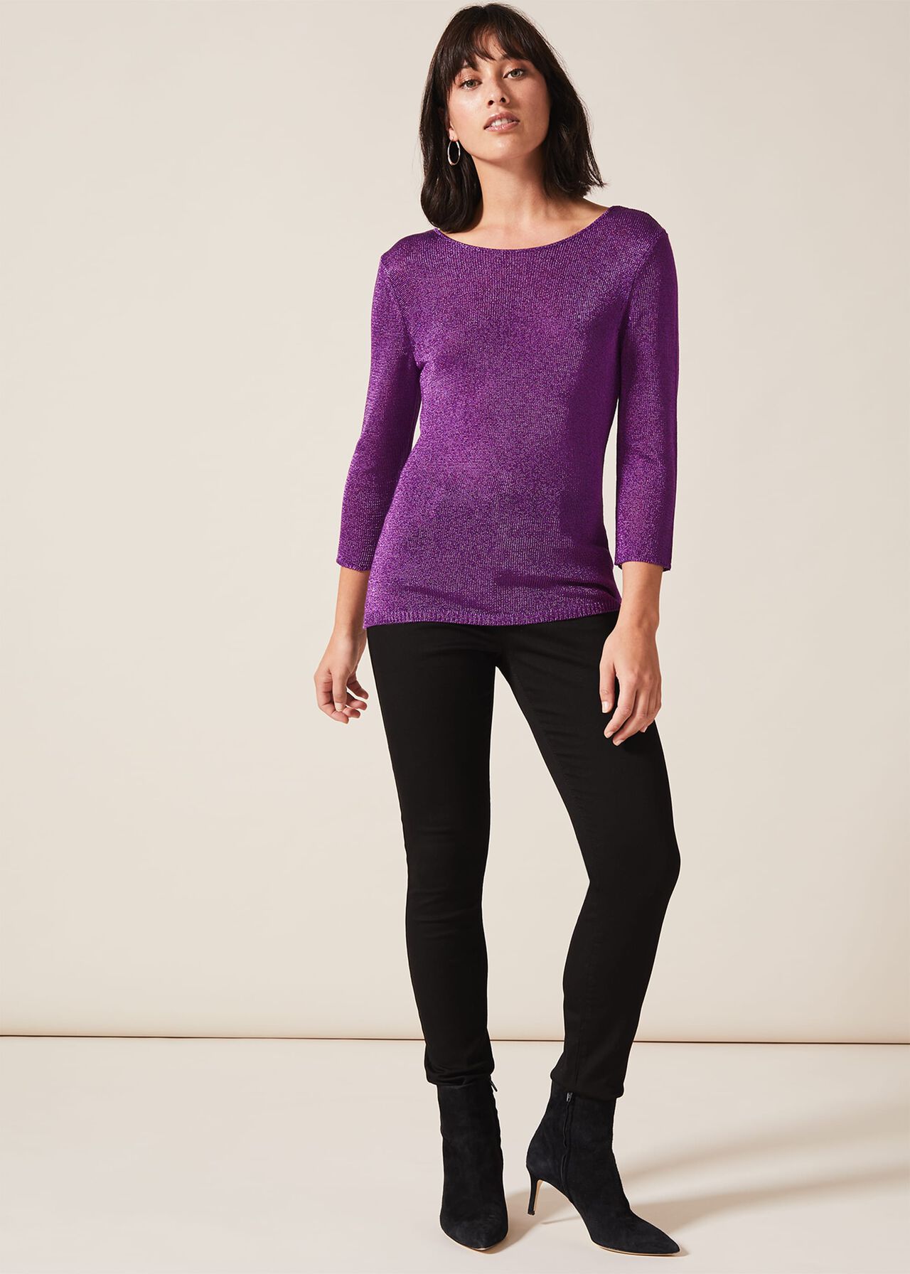 Macey Metallic Fitted Jumper | Phase Eight