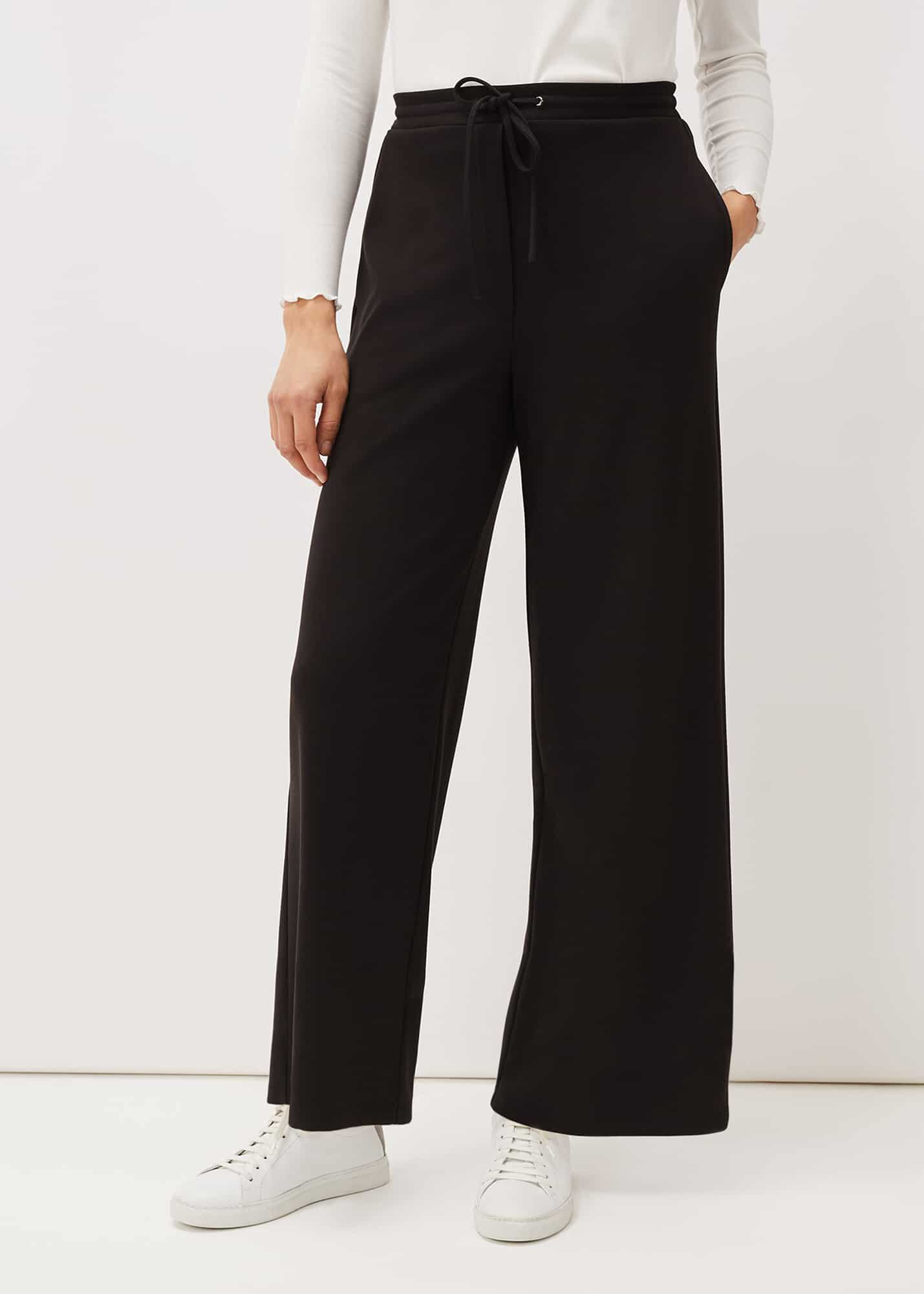 Jersey High Waisted Wide Leg Trousers