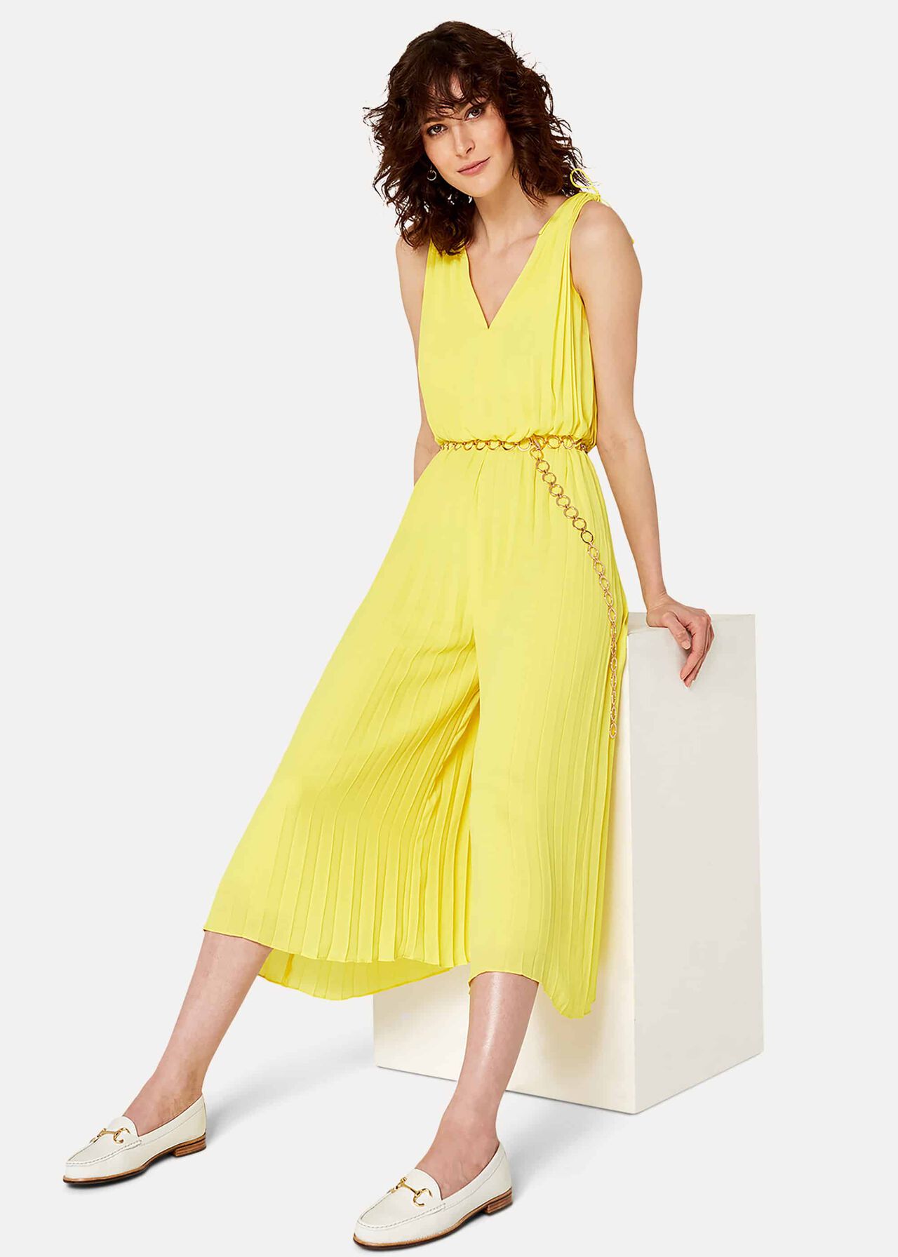 Franky Pleat Belted Jumpsuit