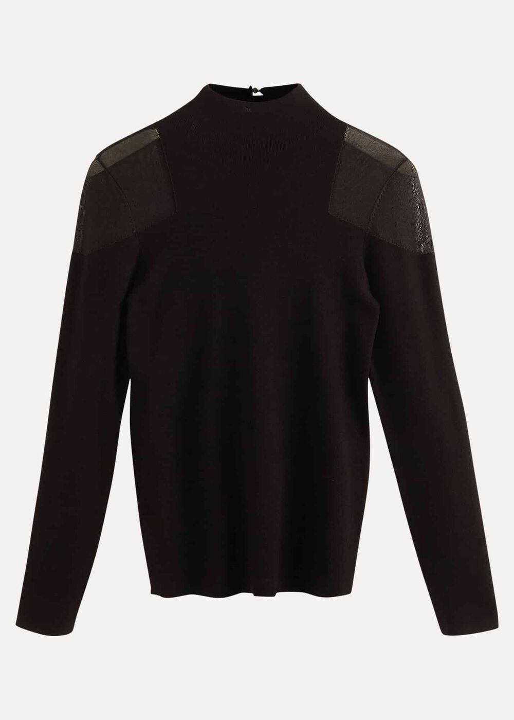 Amiee Sheer Cold Shoulder Knit Panel Top
