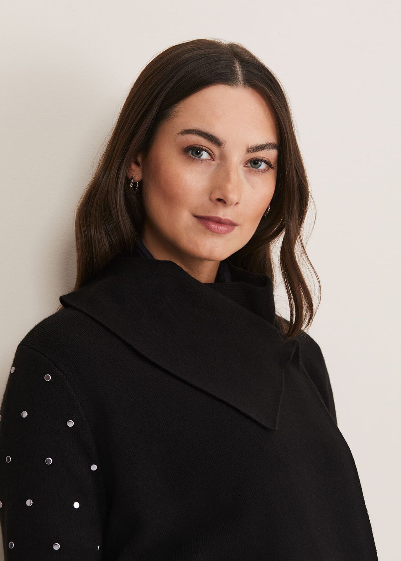 Paloma Stud Sleeve Knit Coat