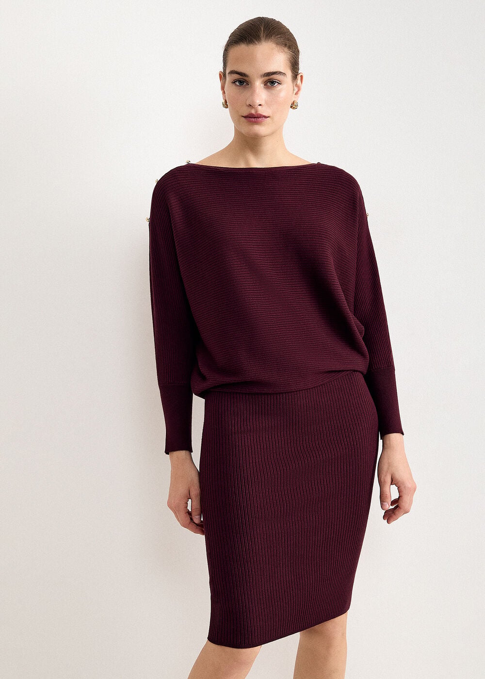 Becca Batwing Knitted Short Dress