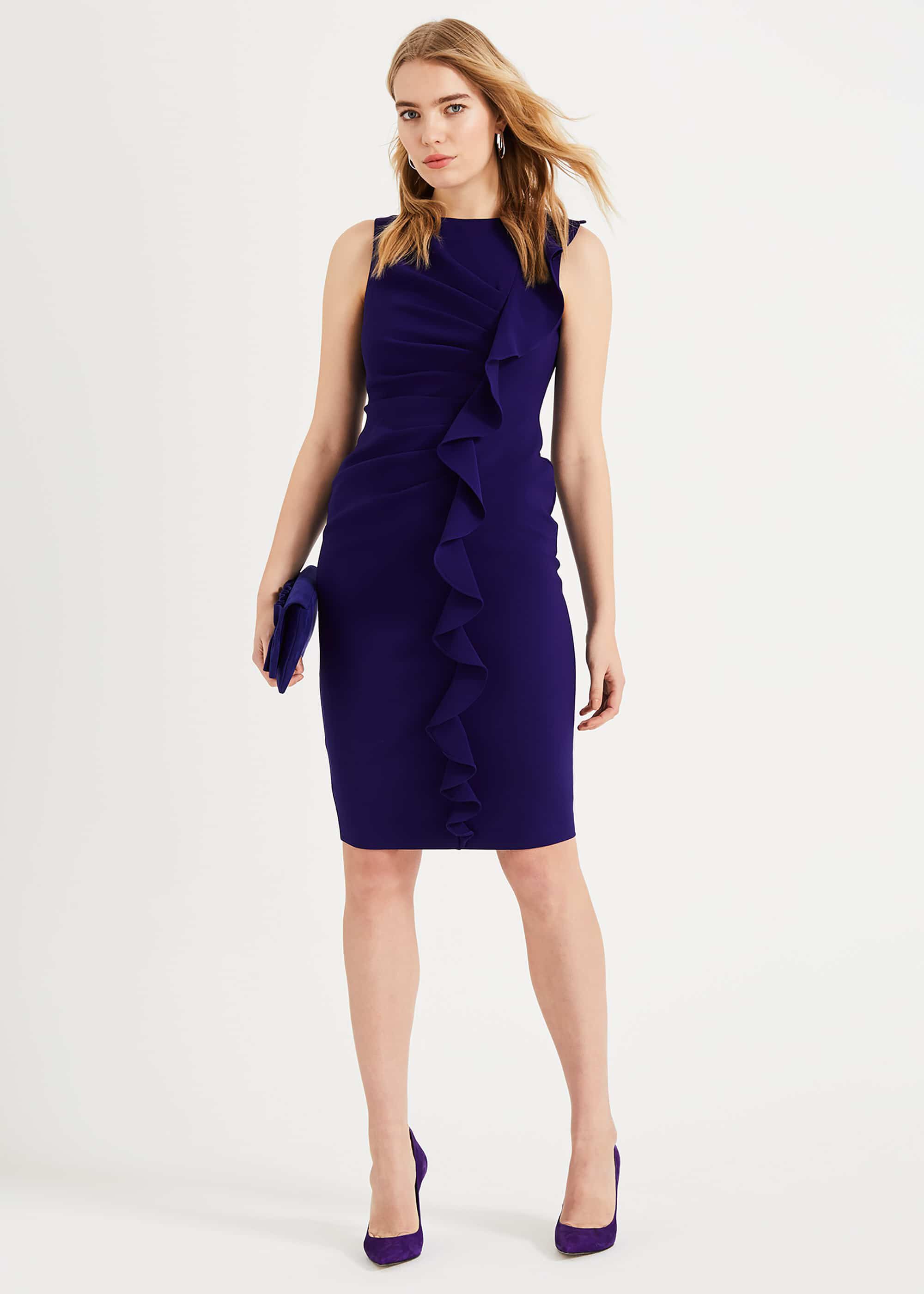 phase eight lana frill fitted dress
