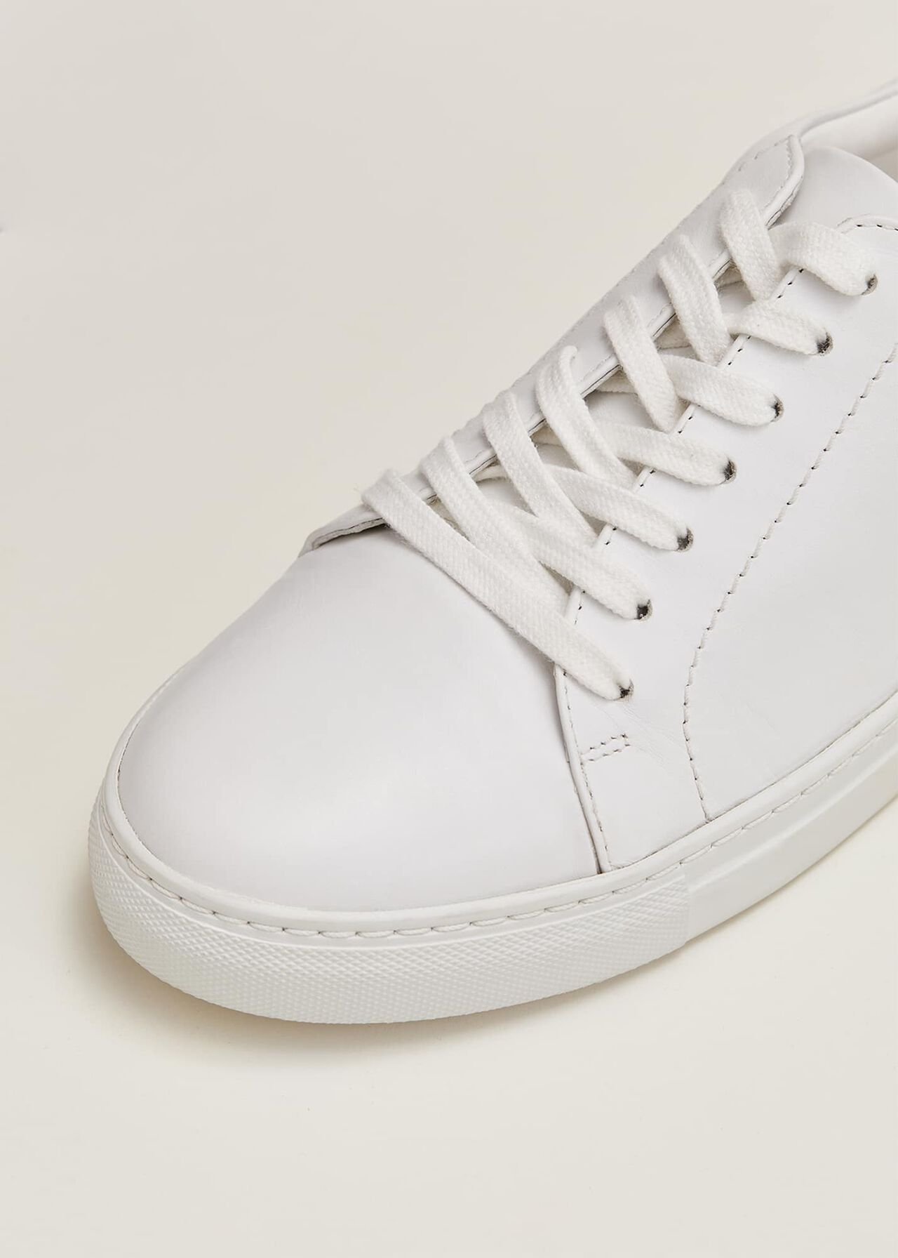 Fleur White Leather Trainers