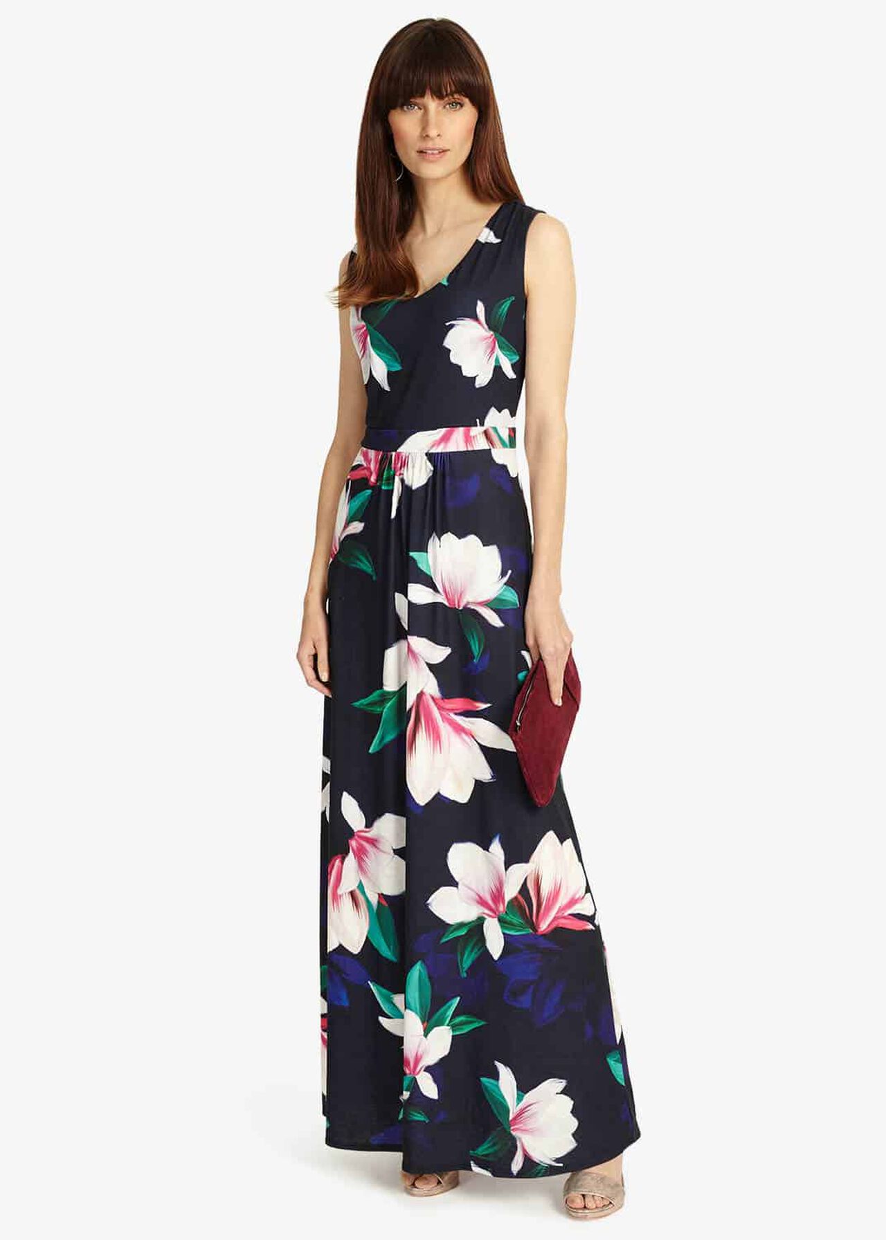 Magnolia Print Maxi Dress