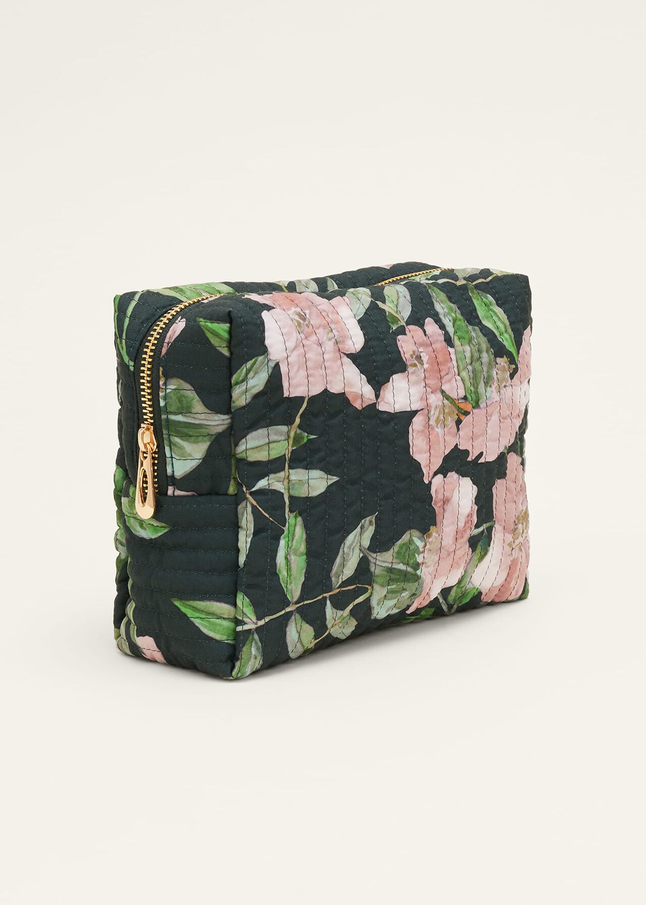 Pina Floral Print Quilted Wash Bag
