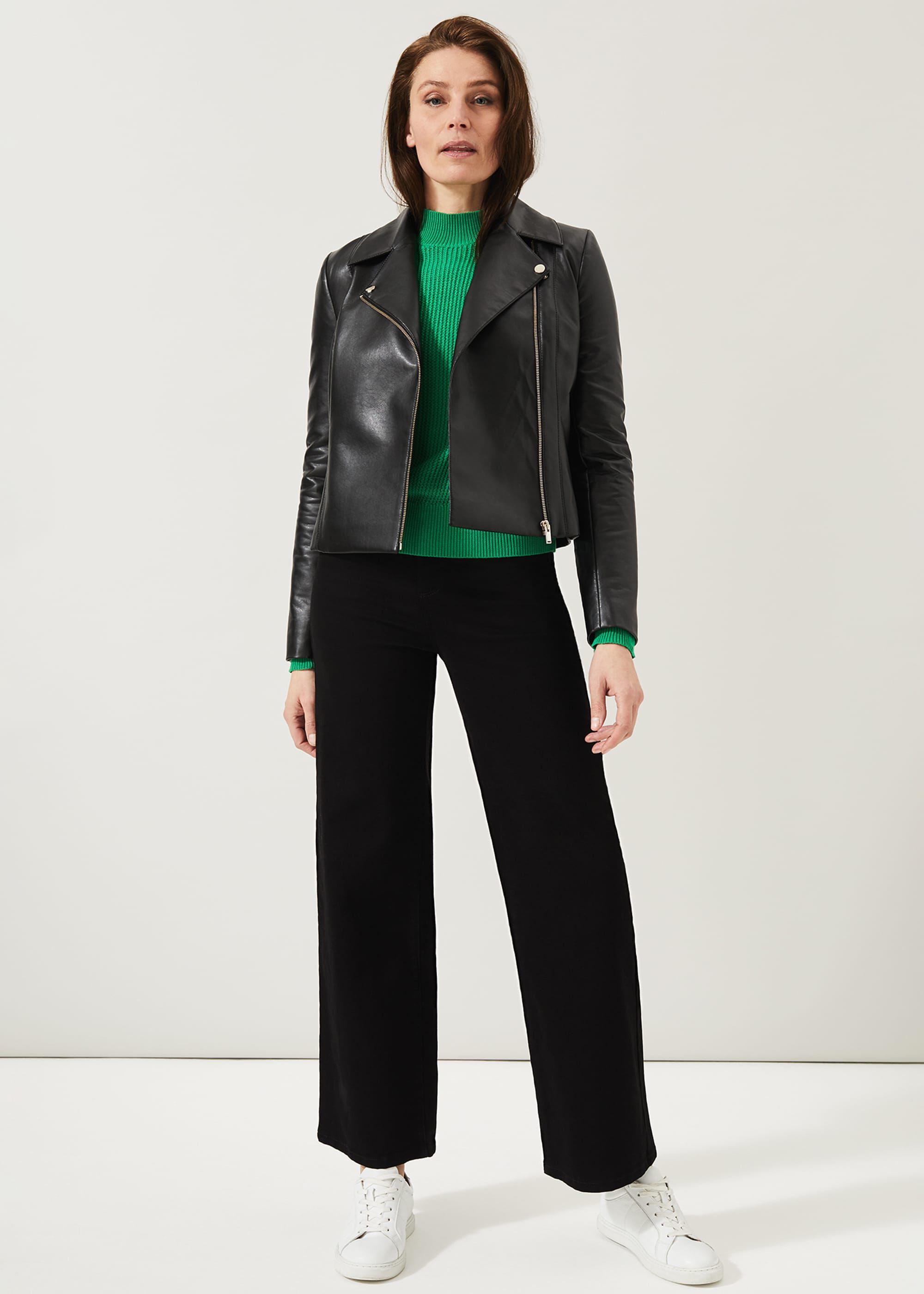 Phase eight online leather jacket