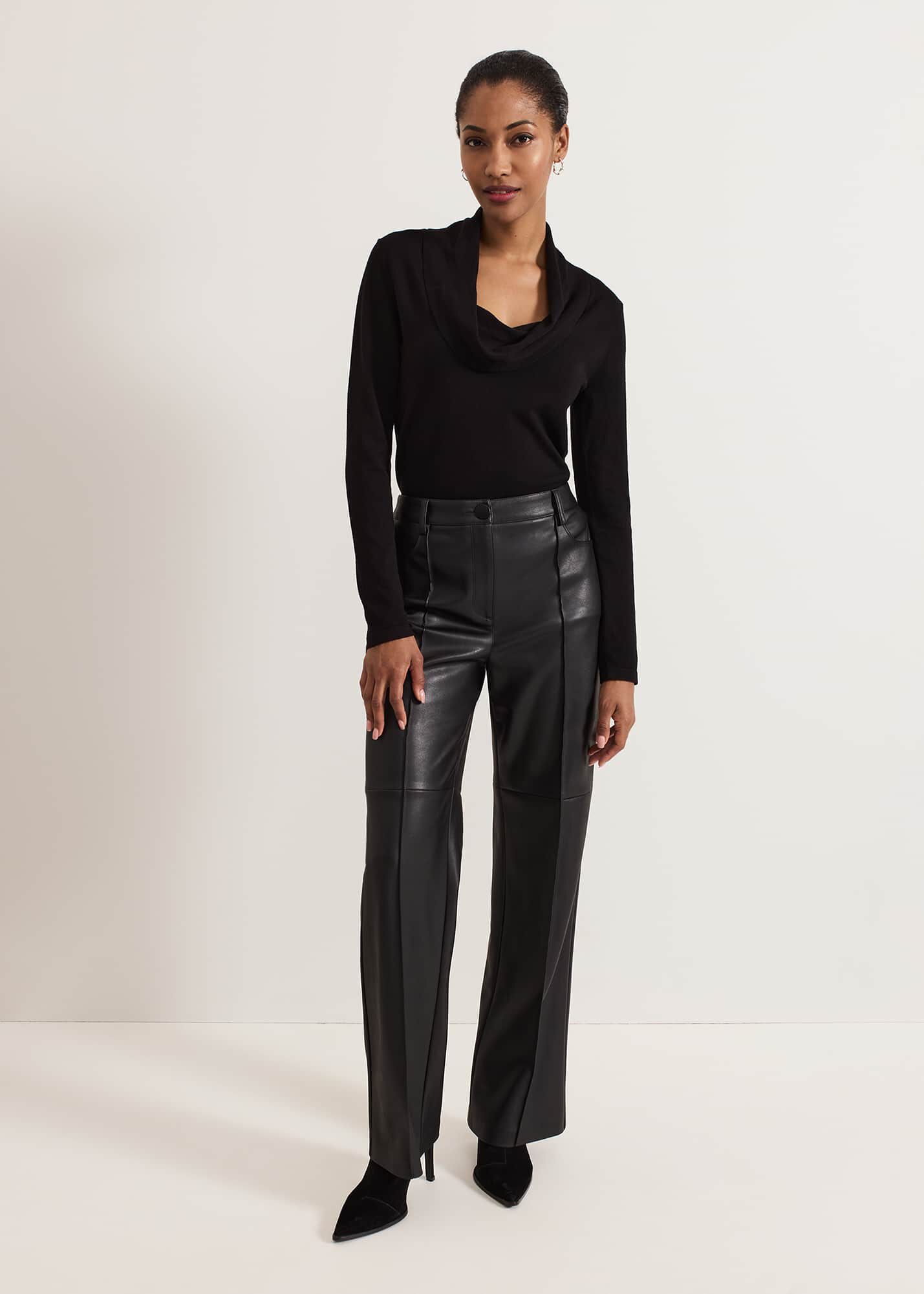 Black cowl neck jumper uk top