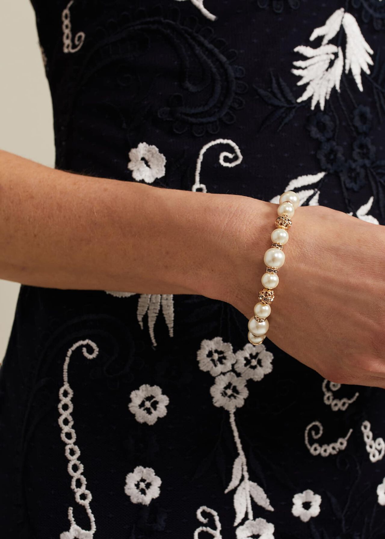Bead And Pearl Bracelet