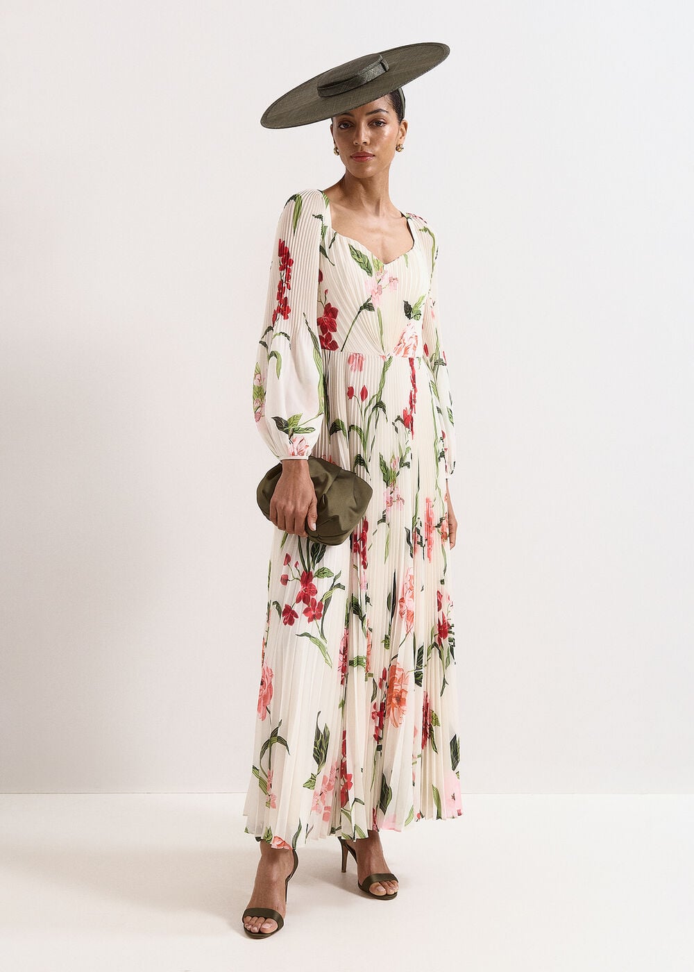 Petite Reanna Floral Pleated Maxi Dress