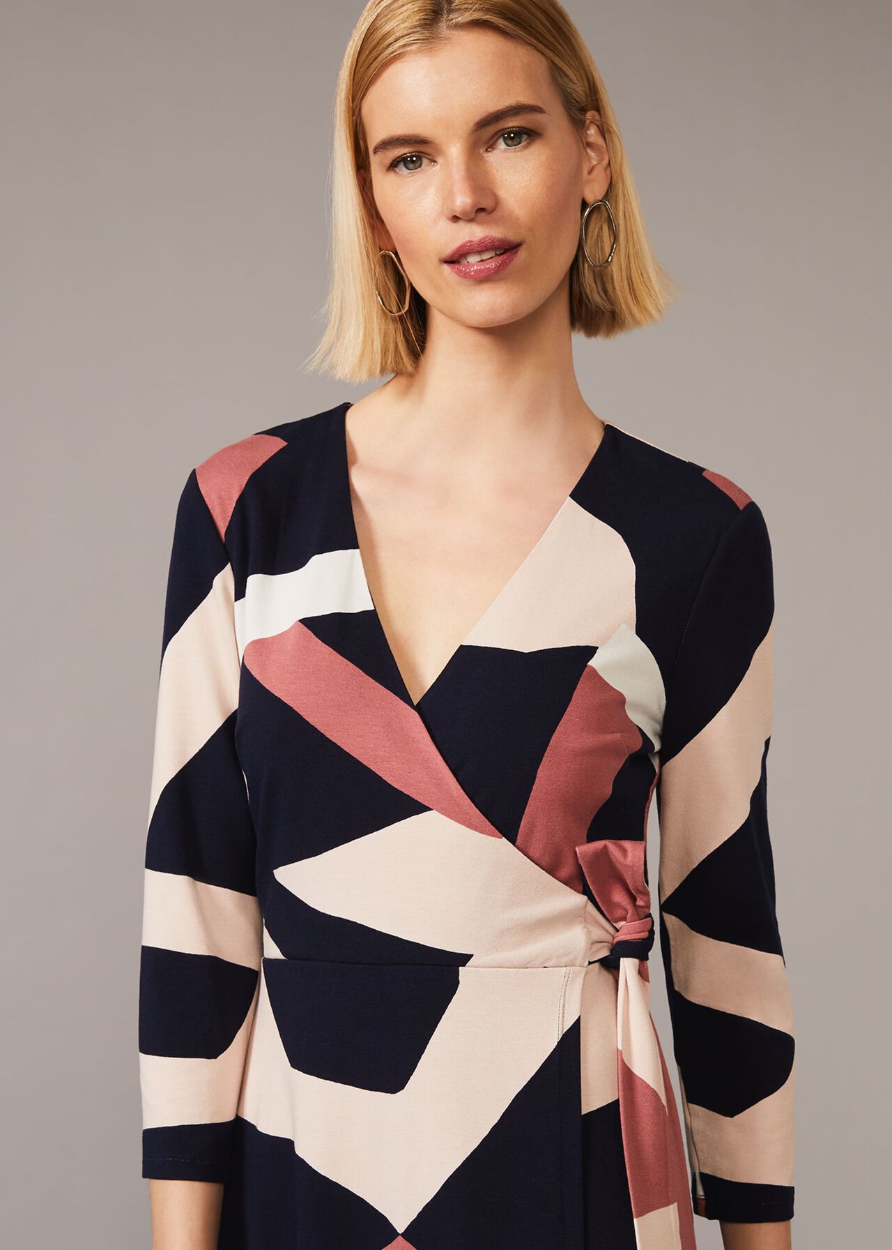 Nelly Abstract Print Wrap Dress