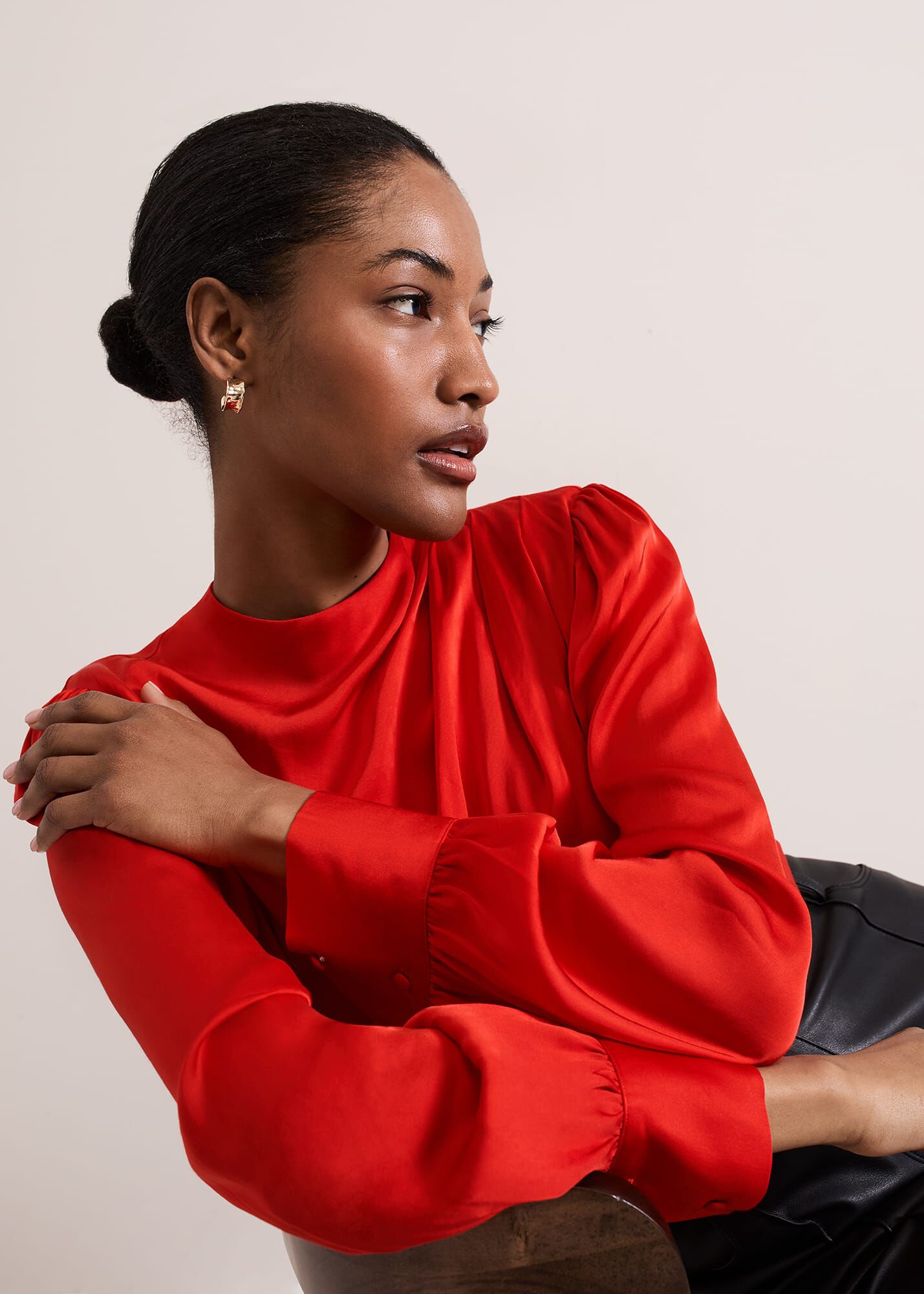 Danica Satin Drape Top | Phase Eight UK |