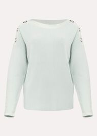 Mimi Eyelet Detail Ribbed Knit Jumper