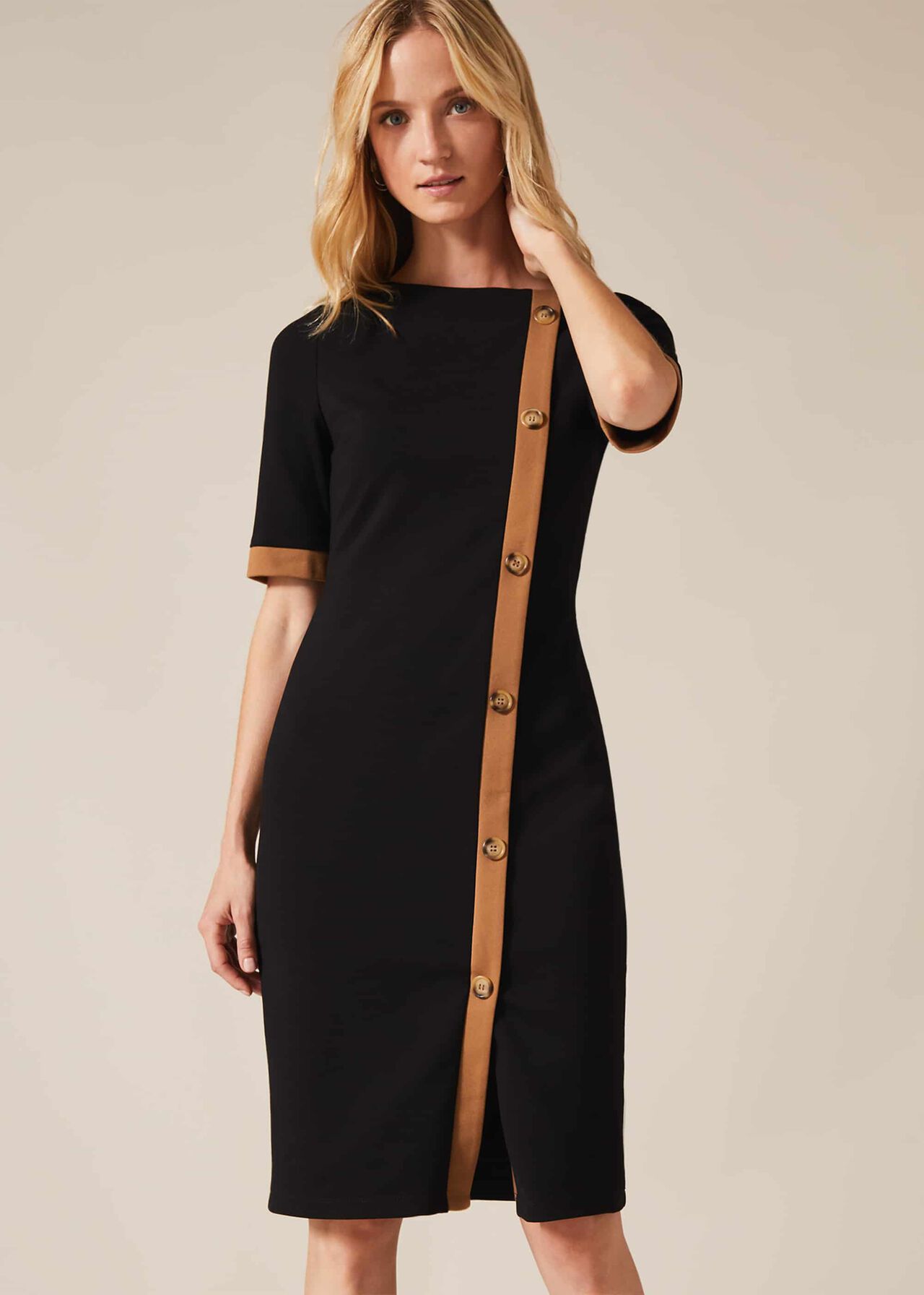 Reema Button Front Fitted Dress