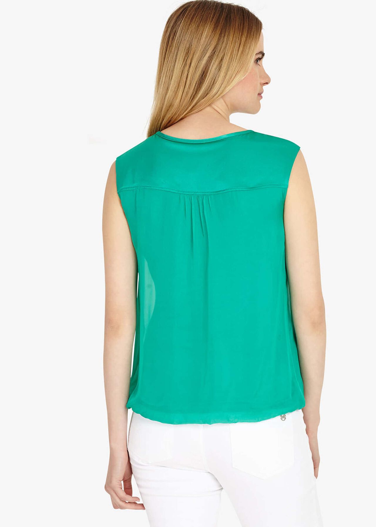 Riley Pleat Front Silk Blouse
