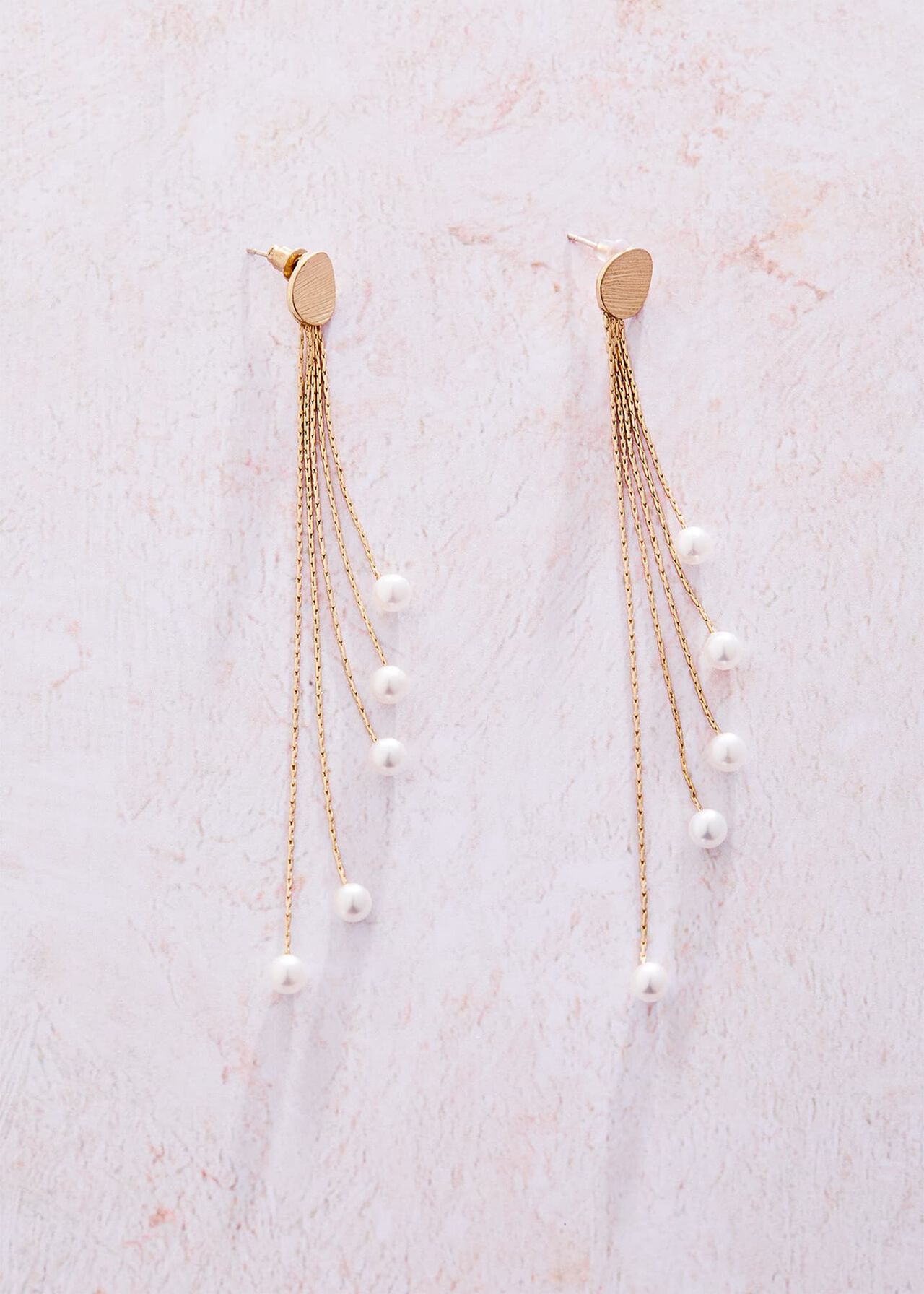 Pearl And Chain Earrings