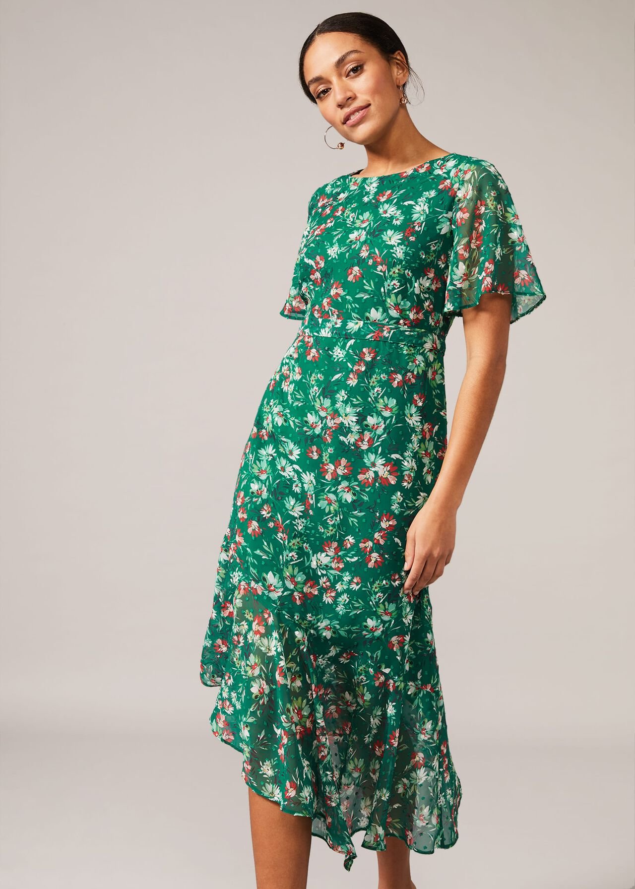 Coralee Textured Floral Dress