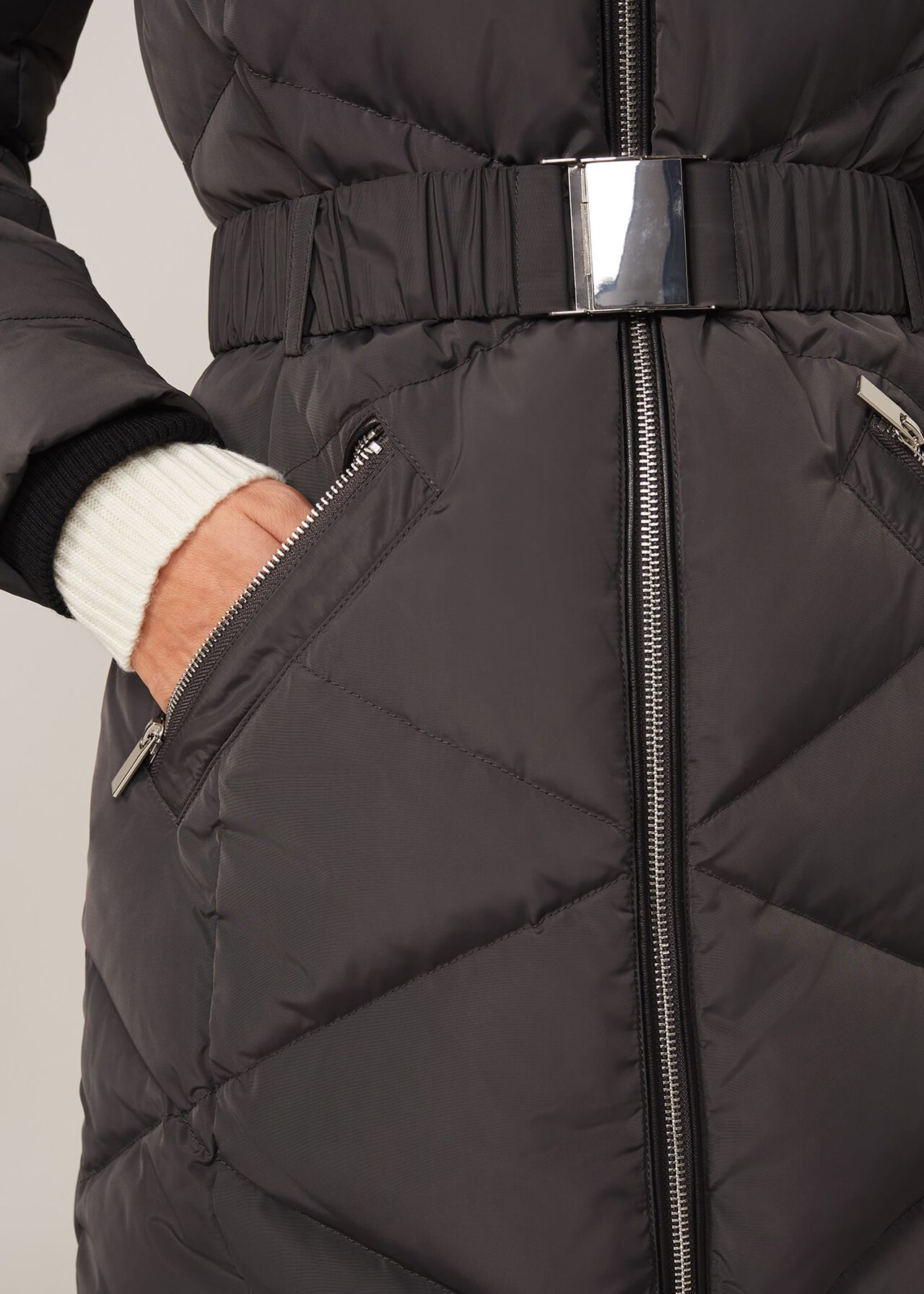 Remy Diamond Long Puffer Coat | Phase Eight