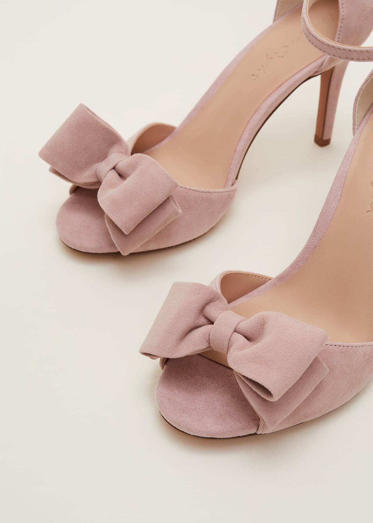 Suede Bow Front Heels