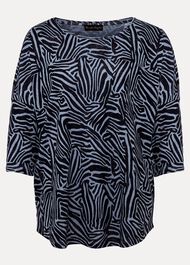 Moire Linen Zebra Print Top