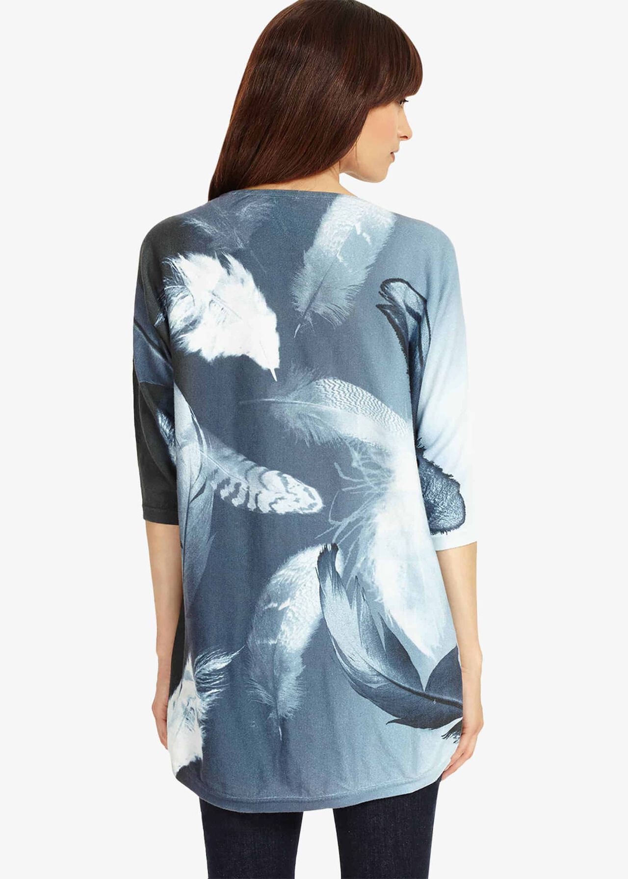 Faith Feather Print Knitted Jumper