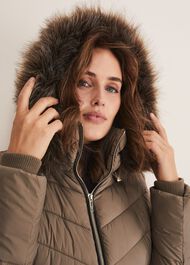 Synthia High Shine Midi Puffer
