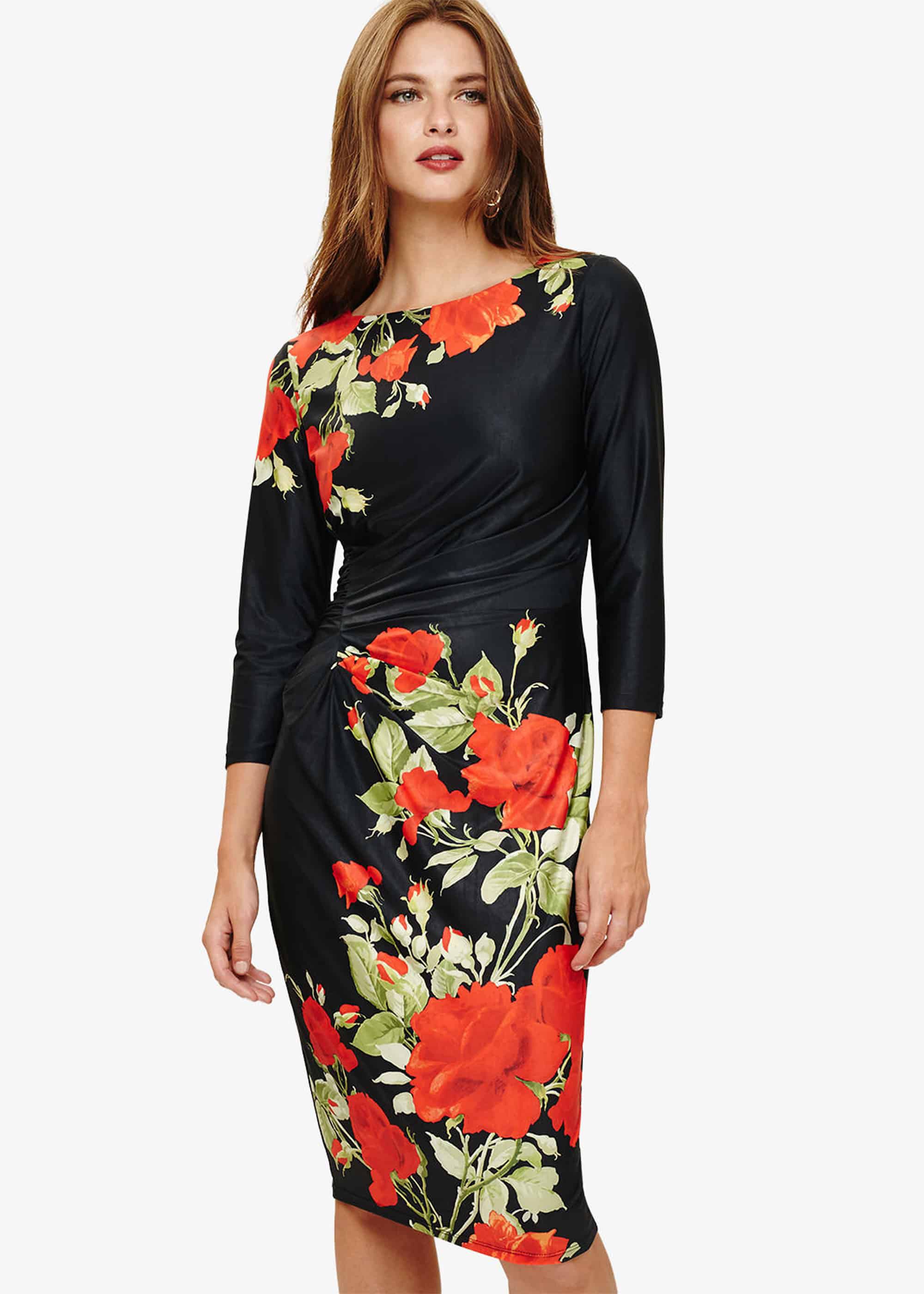 belted satin dress