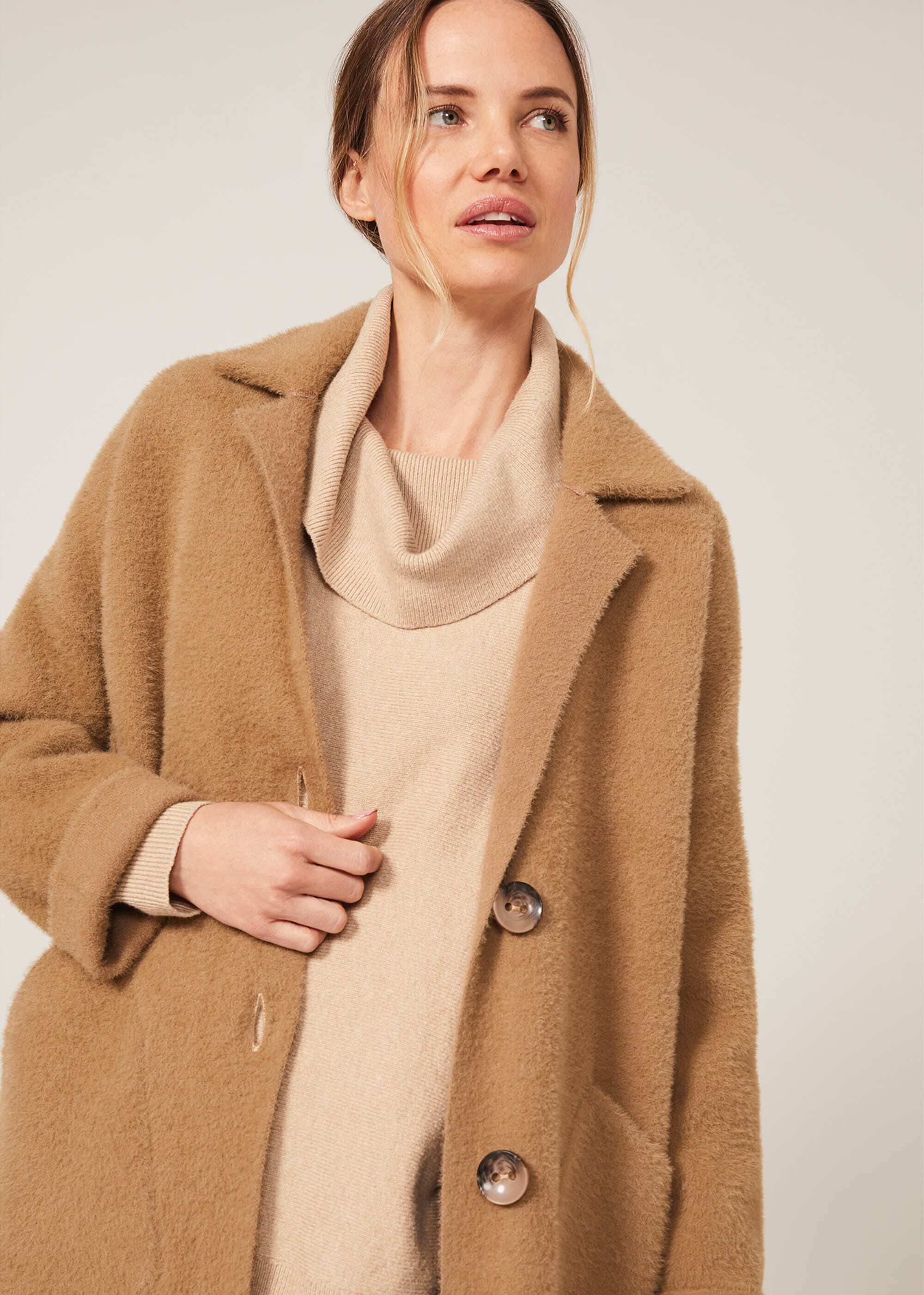 Floressa Fluffy Knit Coat | Phase Eight