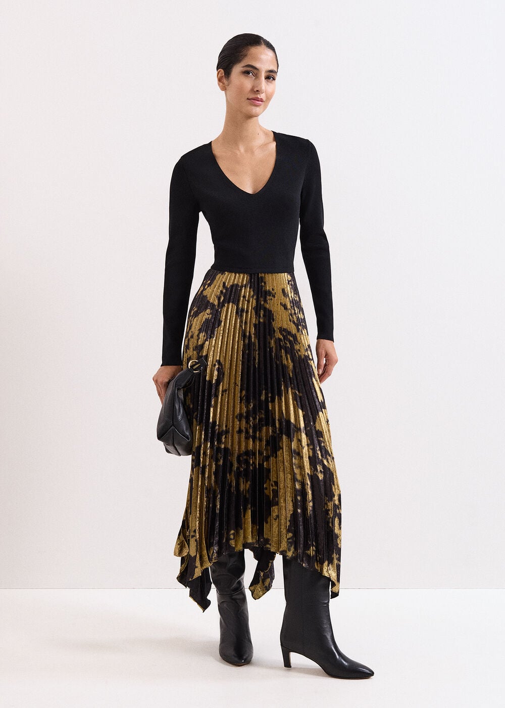 Jenifer Foil Print Woven Hem Maxi Dress
