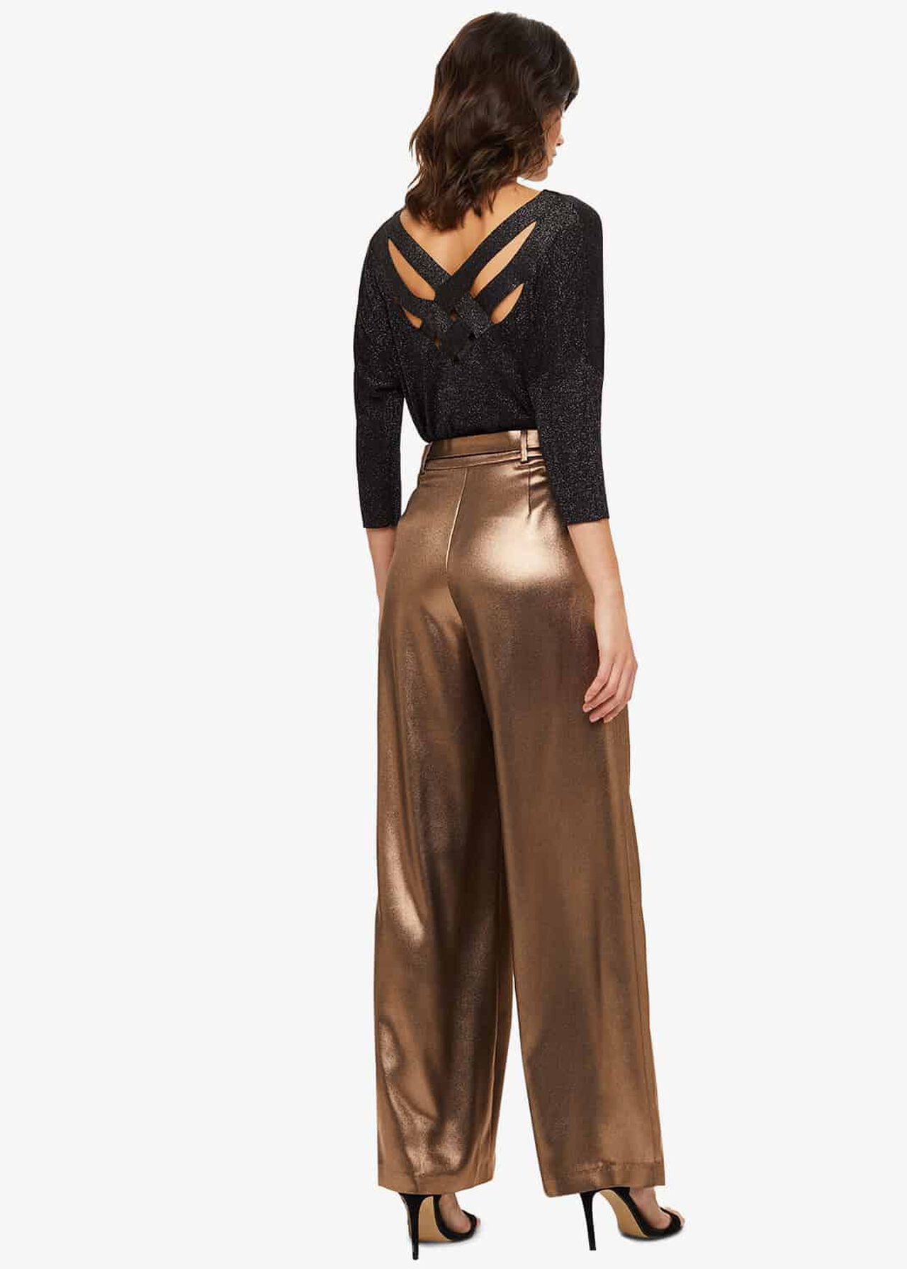 Keira Gold Wide Leg Trousers