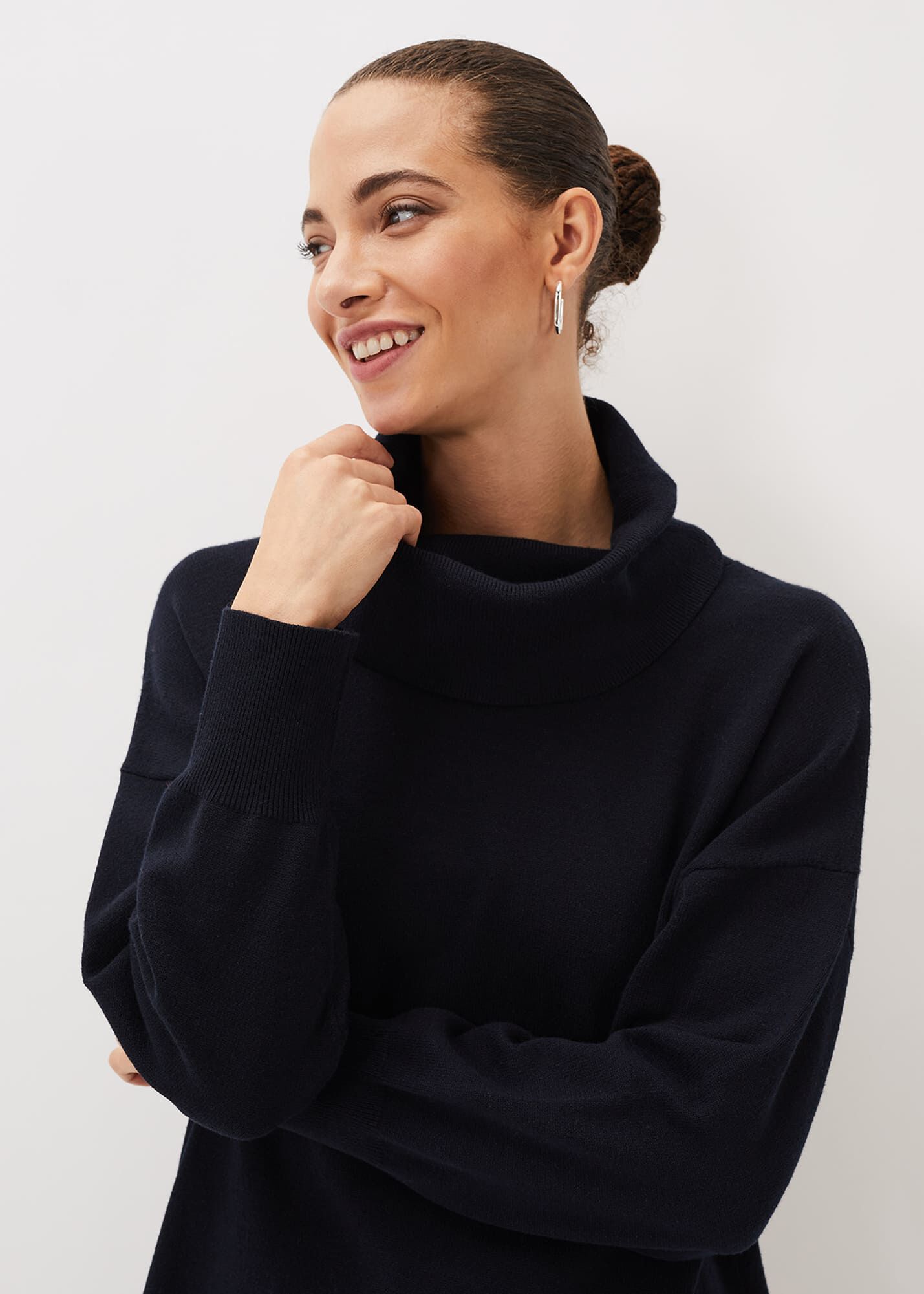 Black cowl deals neck jumper