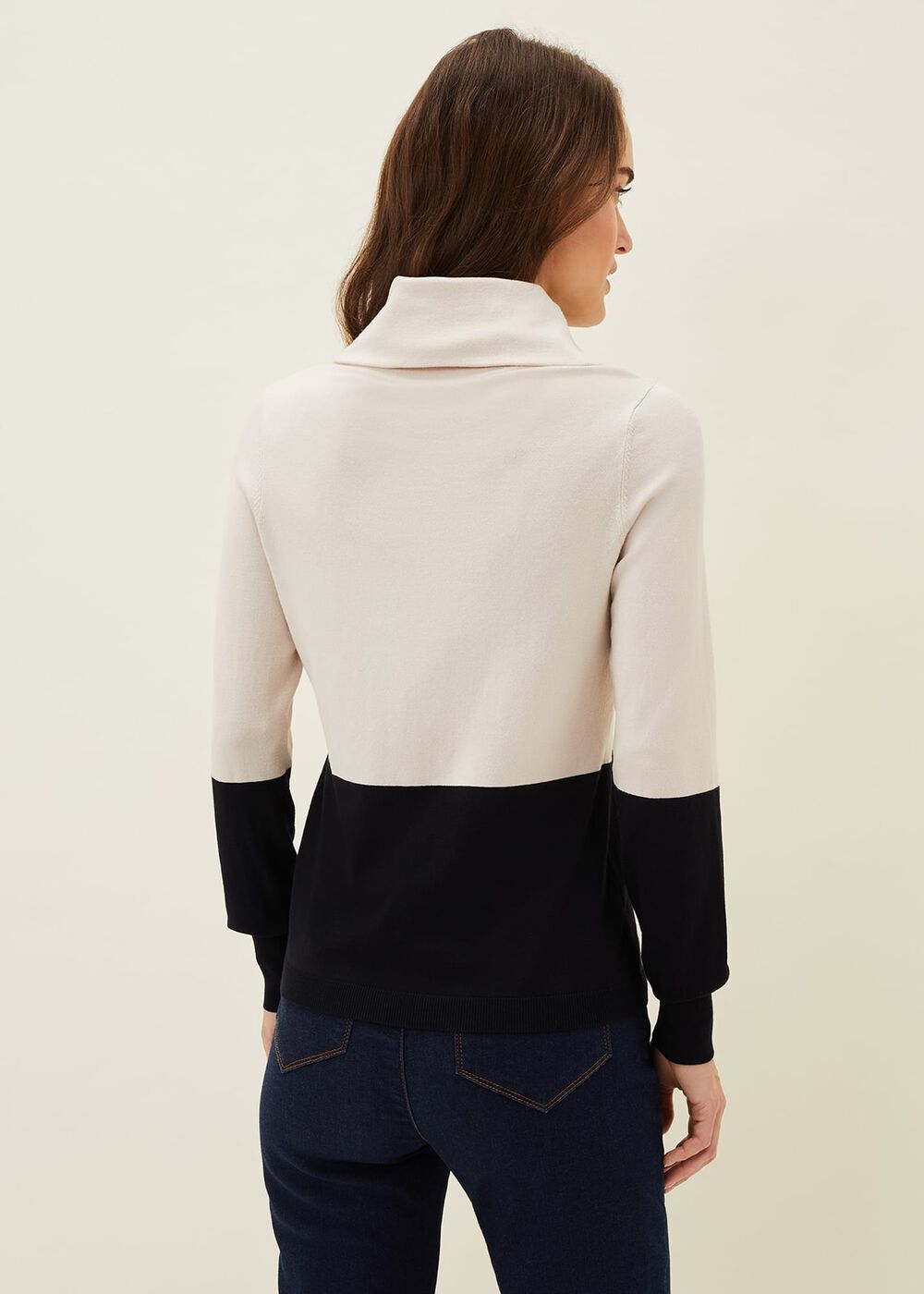 Zasha Colourblock Cowl Neck Jumper