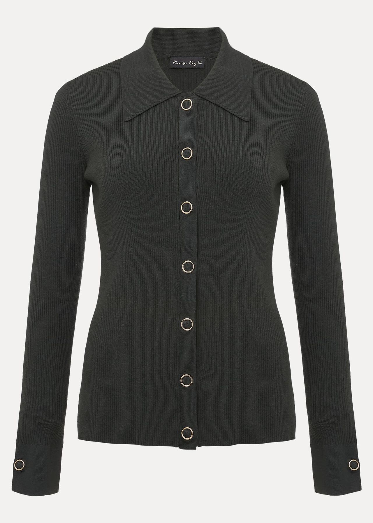Irina Ribbed Button Front Knit Top