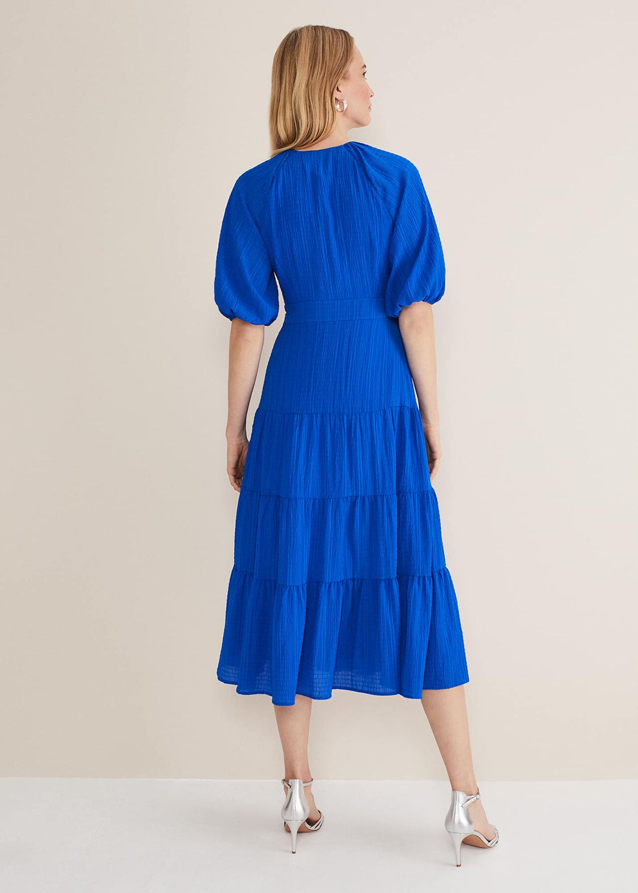 Morven Blue Wrap Midi Dress