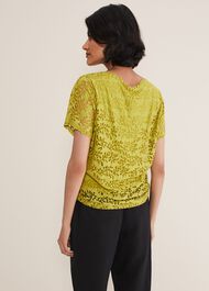 Kirstin Leaf Print Burnout Top