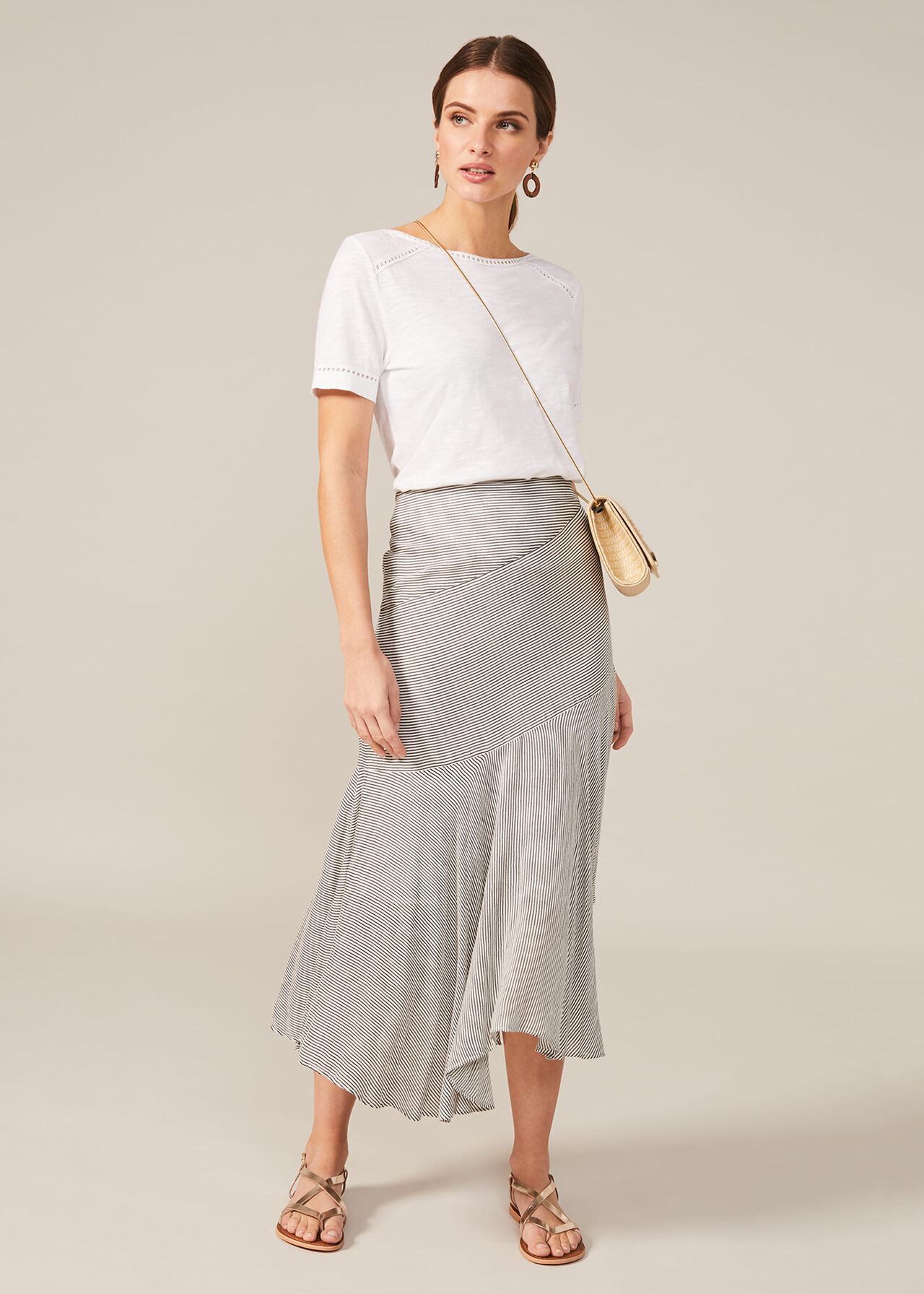 Tilia Stripe Midi Skirt