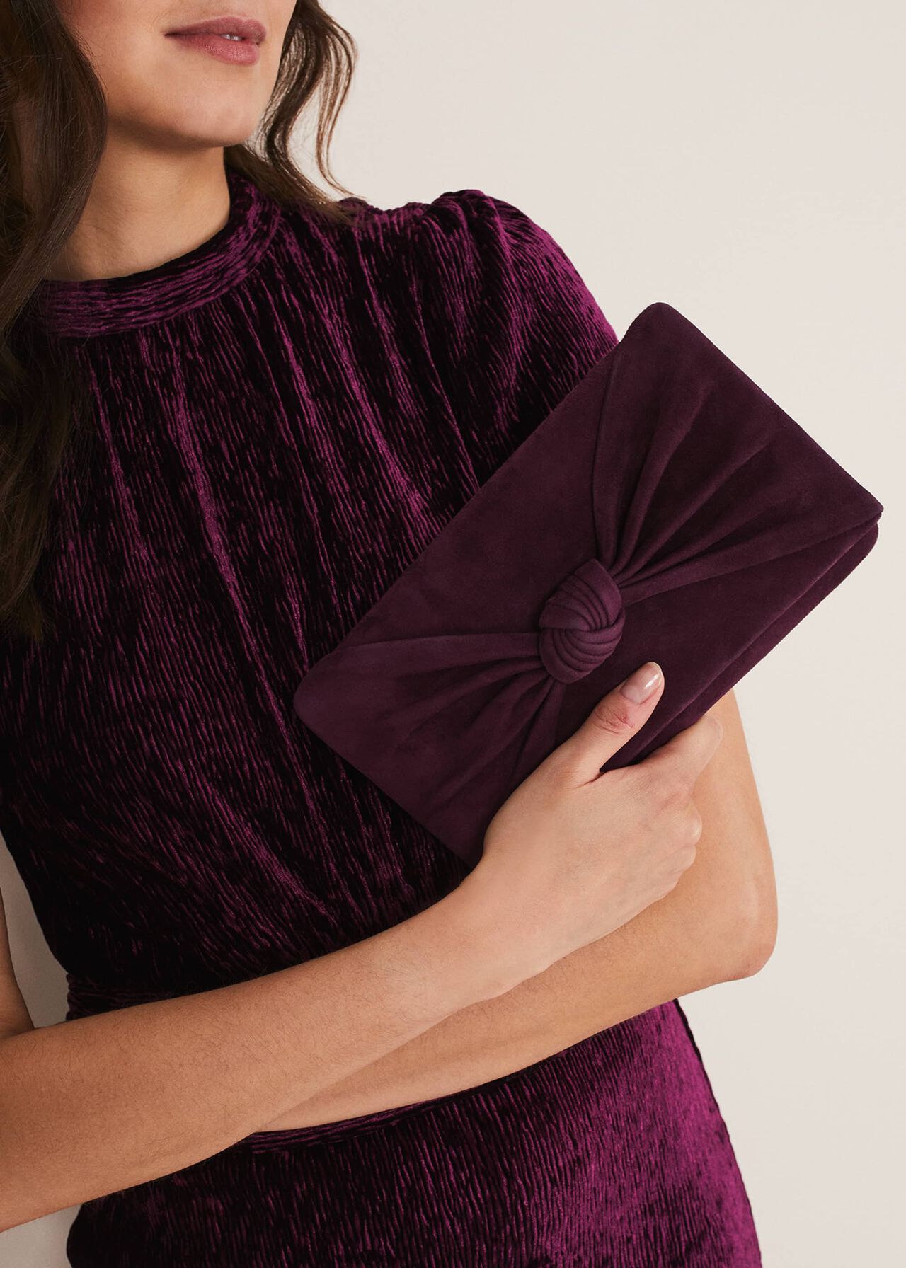 Knot Front Clutch Bag