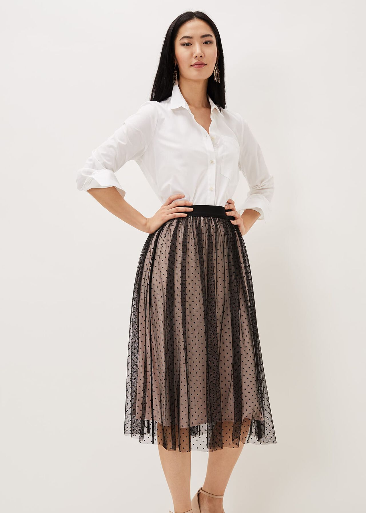 Maya Mesh Spot Skirt